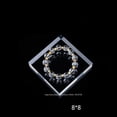 thumbnail image 3 of Customized Clear Square Acrylic Jewelry Tray Bracelet Holder Necklace Display Flat Ring Organizer Earring Stand 15mm thickness 6 x 6cm, 3 of 4