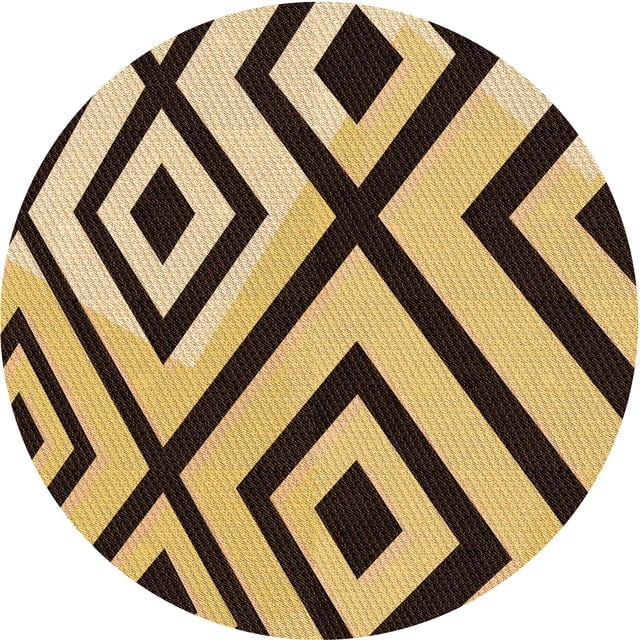 Ahgly Company Tapis d'Intérieur Lavables en Machine, Ronds, Transitionnels, Boulangers, Bruns, Ronds de 4'