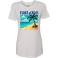 thumbnail image 3 of Inktastic Turks & Caicos Beach Paradise Palm Tree Women's T-Shirt, 3 of 5