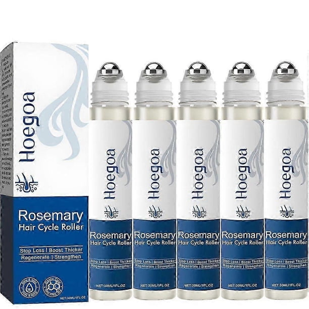Rosemary Hair Growth Serum Roll On 30 ml - DHT-Blocking Scalp Serum Boosts Oxygen Flow, Reduces Hair Loss for Women & Men