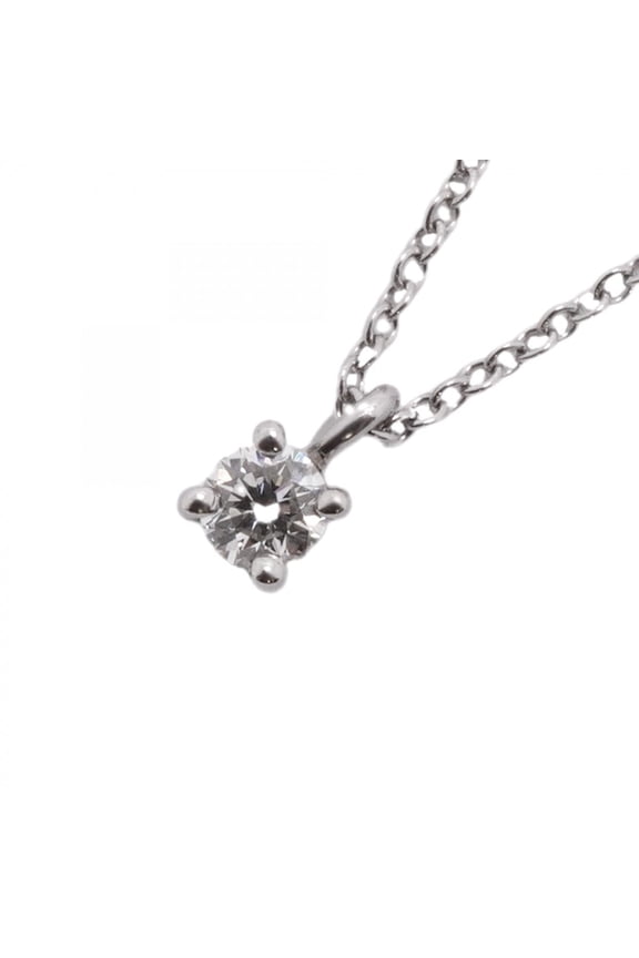 Pre-Owned Tiffany & Co. Solitaire Necklace, 1PD (One Diamond), Platinum 950, Ladies'
