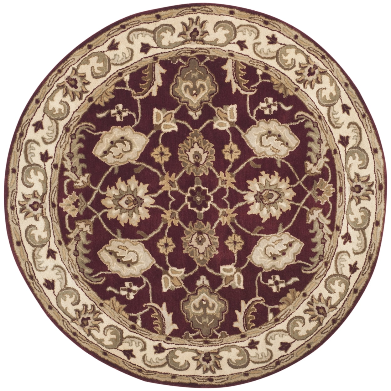 SAFAVIEH Royalty Taylor Traditional Wool Area Rug, Red/Ivory, 8' x 10'