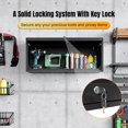 thumbnail image 5 of PetFurnishn Small Wall-Mounted Locking Cabinet Metal Garage Storage Cabinet Hanging Medicine Lockable Steel Utility Floating Tool 14" H Assembly Required Black, 5 of 13