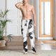 thumbnail image 2 of Fotbe Monochrome Flying Ravens Pantalones de Pijama para Hombre, Pantalones de Dormir, Pantalones de Casa con Cintura Ajustable y Bolsillos-Small, 2 of 6