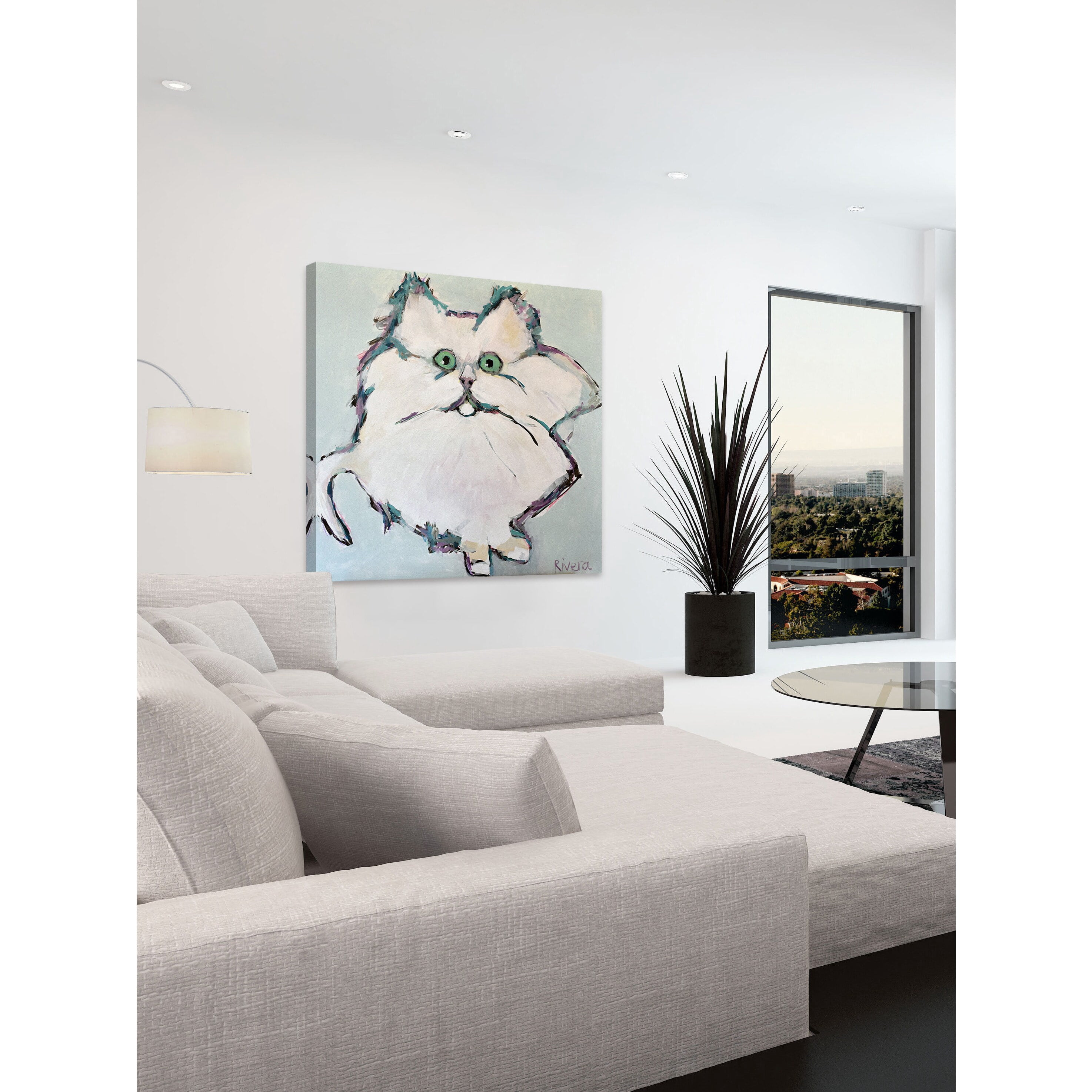 Marmont Hill "Kitty Kat" by Michelle Rivera Painting Print on Wrapped Canvas