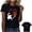 Black, variant on HOMBOM T Shirts for Women Summer Graphic Tees Crew Neck Gray Basic Maple Leaf Print Short Sleeve Womens Tops