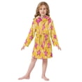 thumbnail image 6 of FORMRS Niños Bathrobe Unisex Hooded Robe Soft Plush Pajamas Sleepwear, Size 7-9T, Large Pink Stars, 6 of 7