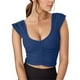 thumbnail image 1 of Sujetador deportivo largo acolchado para mujer - Top de entrenamiento de yoga con aberturas, camiseta sin mangas con tirantes para gimnasio, 1 of 5