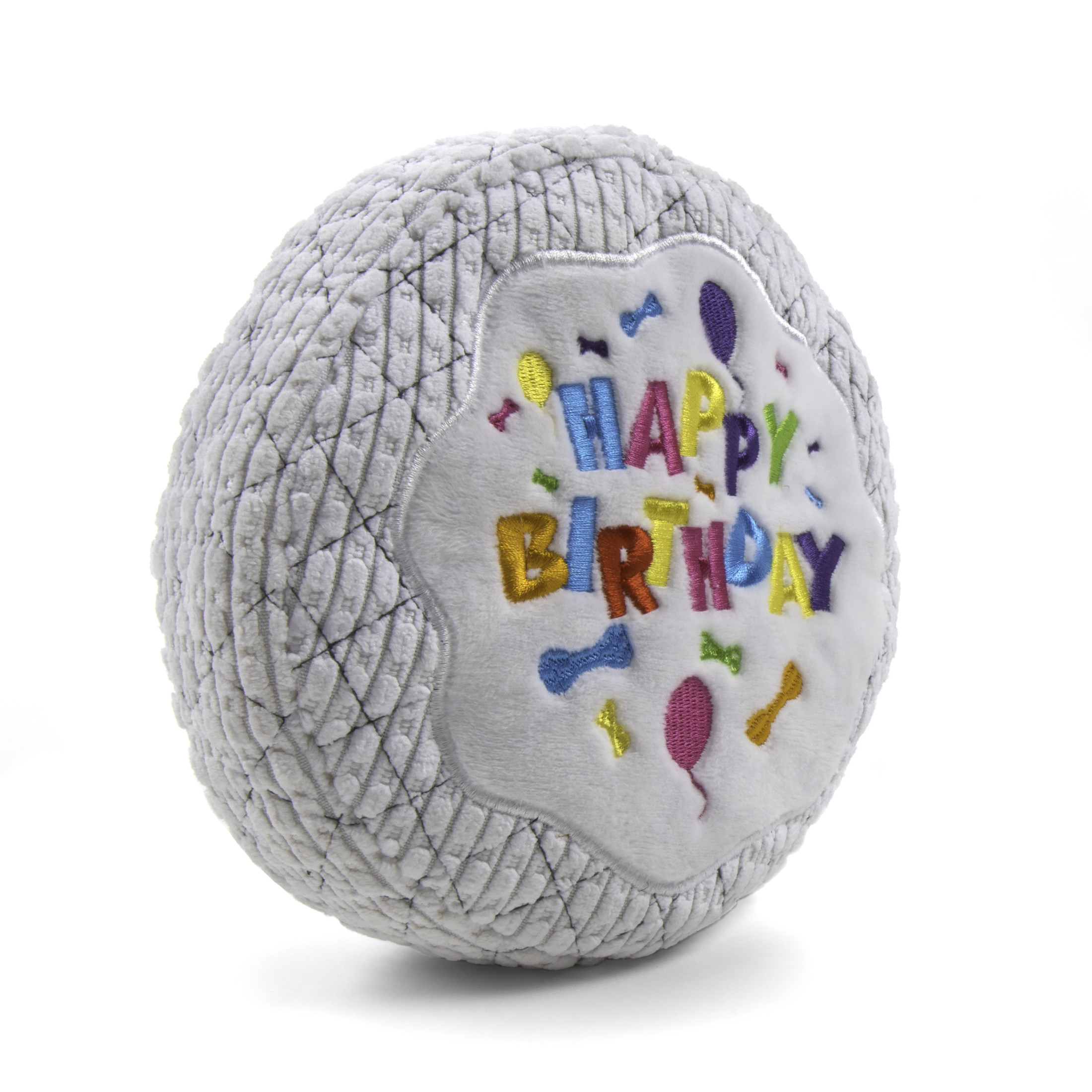 TrustyPup Birthday Cake Squeaky Plush Chew Guard Dog Toy, Large