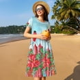 thumbnail image 4 of Lsque Winter Birds on the Fence Print Women's Casual Dress T-Shirt Summer Short Sleeve Scoop Neck Swing Dresses, 4 of 6