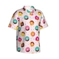 thumbnail image 2 of Uemuo Colorful Donuts Printed Regular Fit Short Sleeve Casual Hawaiian Shirt for Men,Aloha shirt,Tropical shirt,Floral print shirt,Vacation Beach shirt-Medium, 2 of 9