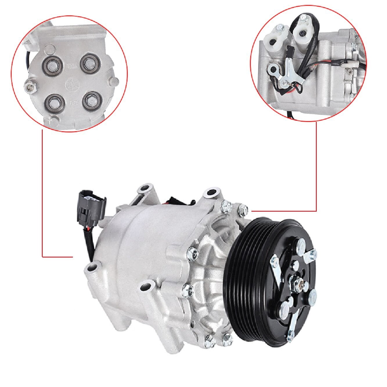 AC Compressor Replaces CO 4914AC 0610061 6511266 Replacement for Honda Civic 2002-2005 with Clutch