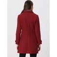 thumbnail image 4 of Abrigo Largo de Invierno Allegra K Rojo XS para Mujer, 4 of 6