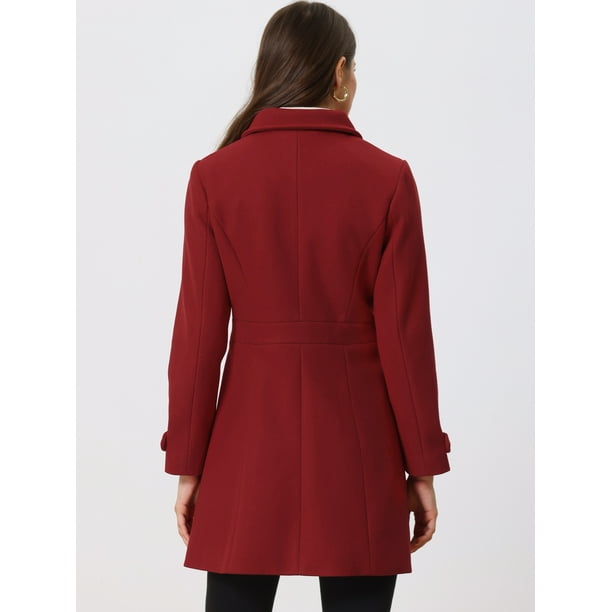 Abrigo Largo de Invierno Allegra K Rojo XS para Mujer Walmart en