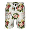 thumbnail image 3 of Logiee Vintage Bike Flower Butterfly Print Mens Swim Trunks Quick Dry Board Shorts,Breathable Hawaii Beach Shorts Swimwear Bathing Suits-Small, 3 of 6