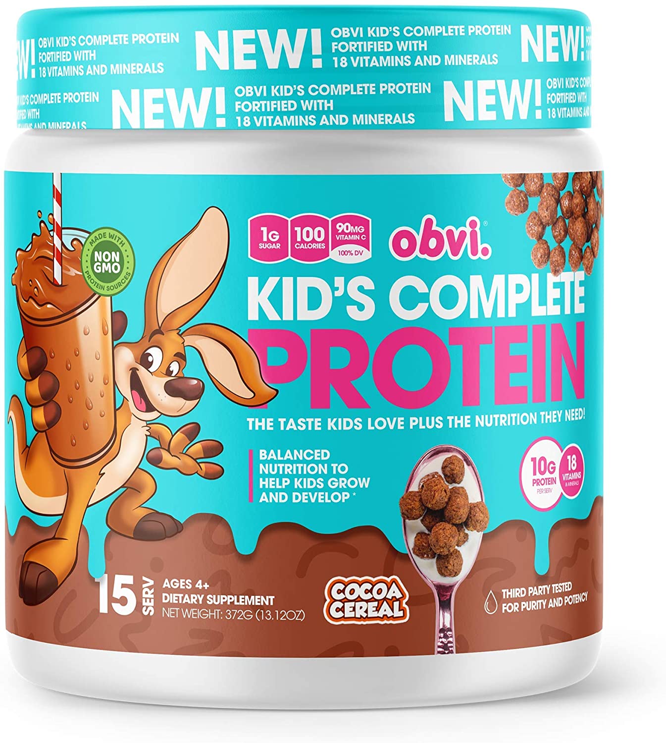 Obvi Kid's Complete Protein, High Protein, Gluten Free, Non GMO, (Cocoa