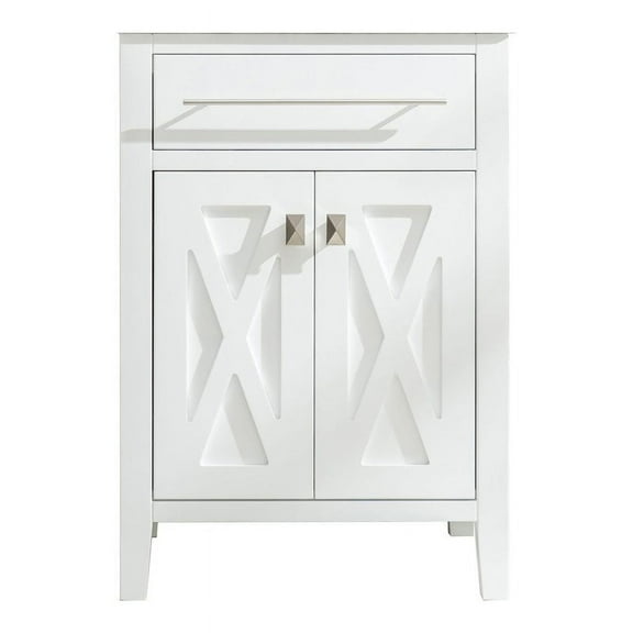 Laviva Wimbledon 24" Transitional Solid Oak Wood Cabinet in White