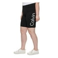 thumbnail image 3 of Calvin Klein Performance Womens Plus Size Logo High Waist One Pocket Bike Short 1X White, 3 of 4