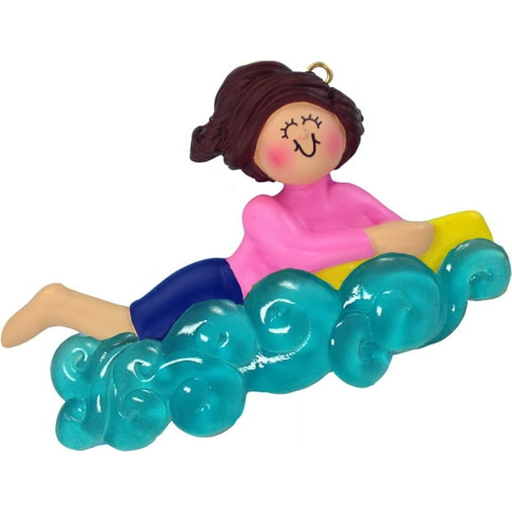 Boogie Board Female Brown Personalized Christmas Ornament DO-IT-YOURSELF