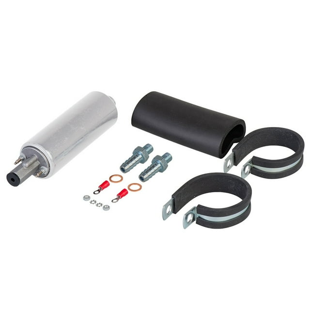 Guardoinrt 255LPH Inline Fuel Pump High Flow Pressure With Install Kit Pump Inline Fuel Pump Fuel Pump Silver