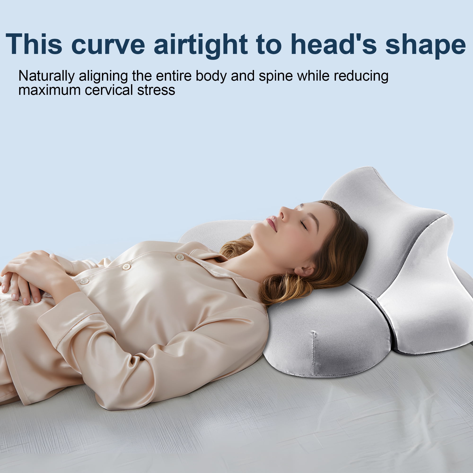 KAIPARA Reading Pillow for Lying, Bed Wedge Pillow, Contour Memory Foam Pillow, Ergonomic Cervical Pillow for Neck and Shoulder Pain Relief,