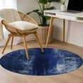thumbnail image 5 of Navy Blue Round Area Rug 4 FT, Non Slip Indoor Outdoor Rug, Retro Oil Painting Modern Abstract Art Aesthetics Washable Soft Circular Carpet Floor Mat for Coffee Table Nursery Foyer Balcony, 5 of 9