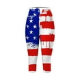 thumbnail image 3 of kpoplk American Flag Patriotic Tummy Control Capri Leggings for Women 4th of July Compression Floral Tights(Red,XL), 3 of 4