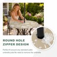 thumbnail image 4 of Round Outdoor Tablecloth with Umbrella Hole and Zipper, Beige Wildflowers Tablecloth with Elastic Waterproof, Farmhouse Floral Botanical Leaves Patio Table Covers for 36" - 44" Picnic Pool Tables, 4 of 9