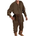 thumbnail image 1 of Mens Pantalones Casuales Suéter Sólido de Manga Larga Blusa Elástica de la Cintura Capris, con Bolsillos para el Uso Diario, 1 of 8