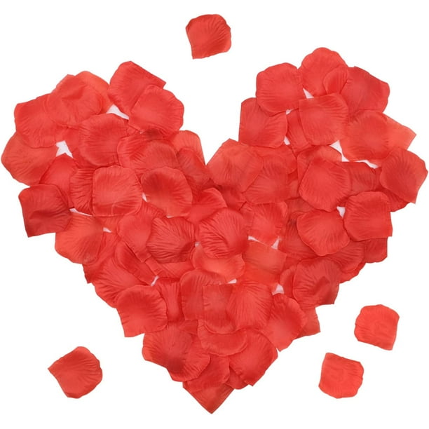 Pétalos de rosa 2000 piezas rojos artificiales de seda JanHm para cama boda baño fiesta día de San Valentín decoración
