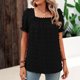 thumbnail image 2 of Blusa de gasa con cuello cuadrado de manga corta de color sólido de verano para mujer OAVQHLG3B Store  lin121212, 2 of 4