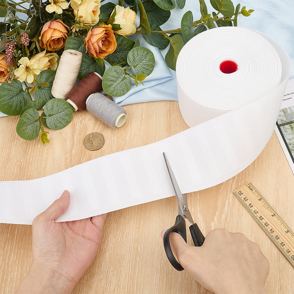 20M Polyester Pleated Curtain Tape for Home Curtains Window DIY Sewing White 73x0.7mm DIY