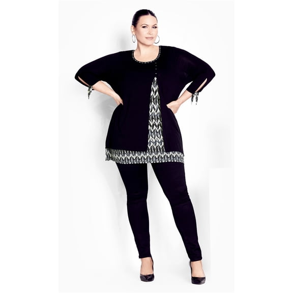 avenue Womens Alena Tunic Blouse, Multicoloured, Plus Size, 30/32