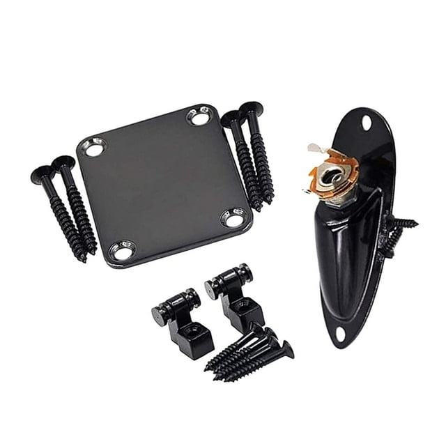 Hebilla de cuerda de presión Sunnimix Material de bricolaje Hardware con tornillos Placa de cuello resistente al desgaste para guitarras eléctricas acústicas Negro