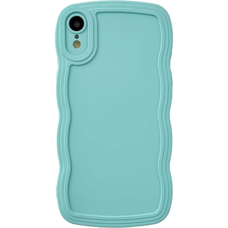 MYKOMI for iPhone Xr Case, Solid Color Curly Wave Frame Soft Compatible with iPhone Case