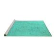 thumbnail image 2 of Ahgly Company Machine Washable Indoor Rectangle Oriental Turquoise Blue Industrial Area Rugs, 2' x 3', 2 of 4