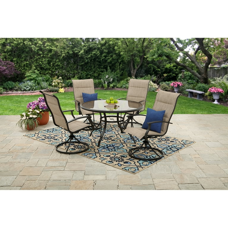 Mainstays Highland Knolls Outdoor Patio Dining Set 5 Piece Metal Walmart