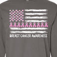 thumbnail image 4 of Inktastic Breast Cancer Awareness Pink Ribbons and Flag Long Sleeve T-Shirt, 4 of 5