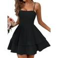 thumbnail image 2 of Robe Courte Dos Nu à Nouer pour Femmes Modèles d'Été Robes Dos Nu Noir TG, 2 of 8