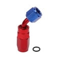 thumbnail image 1 of Adaptador de manguera reductor de flare masculino Unique Bargains TF-1001-AN4 45° conector de línea de combustible de aluminio con O-ring rojo, azul, 1 of 6