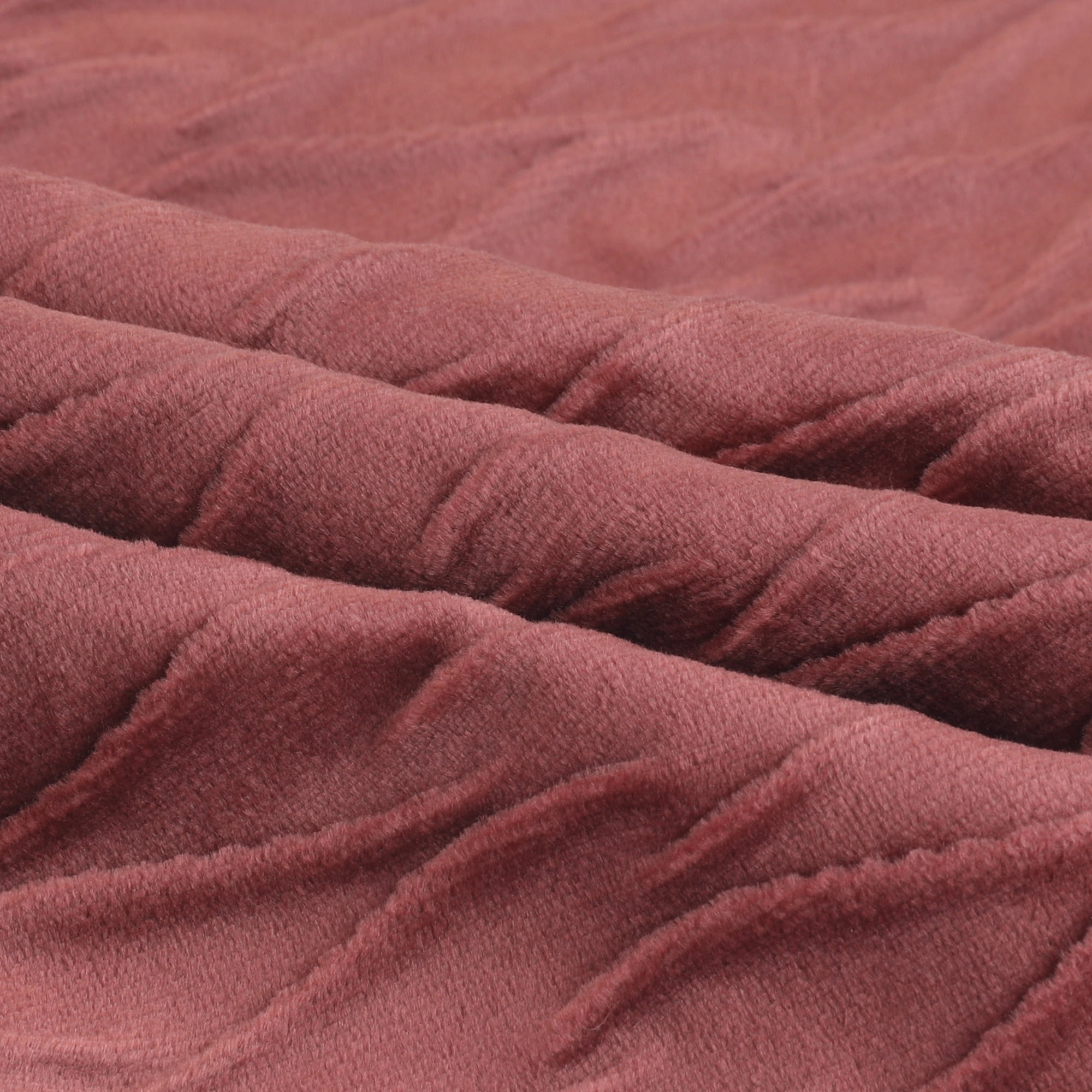 Unique Bargains 4 Solid Striped Square Decorative Throw Pillow Covers Textured Pillowcases Dark Pink 18" x 18"