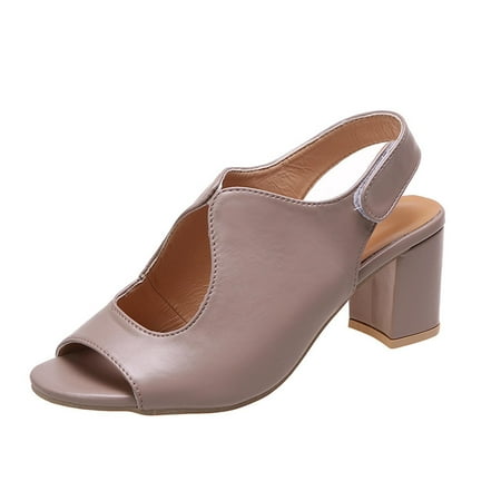 Women s Block Heel Sandals Cut Out Peep Toe Dress Pumps Casual Summer Fashion Slingback Ankle Strap Chunky High Heels Dating Work Office Commute Shoes