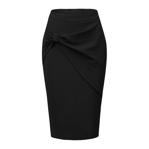 DARING DIVA Women's High Waist Pencil Work Bodycon Skirt XS Black