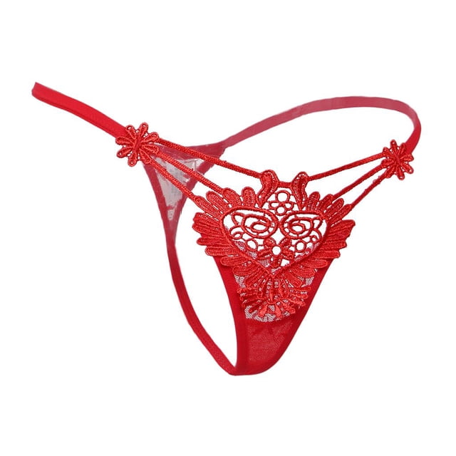Calzoncillos de Encaje Forma Bóxer Elástico Suave Mujeres Favor Travieso rojo