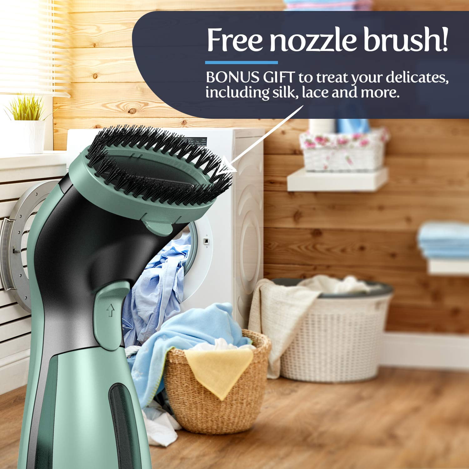 iSteam Steamer for Clothes Luxury Edition Upgraded with 360° Technology Spill-Proof MS208 Green