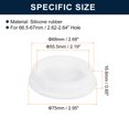 thumbnail image 3 of Uxcell 2Pcs White Plug Holes,Rubber Button Plug for 66.5-67mm/2.62-2.64" Hole, 3 of 6