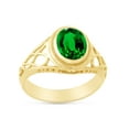 thumbnail image 2 of AFFY Celtic Lady's Simulated Emerald Ring In 14K Yellow Gold Plated 925 Sterling Silver Jewelry for Ladies, Ring Size 12, 2 of 4