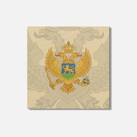 Montenegro Coat Of Arms 4'' X 4'' Square Wooden Coaster