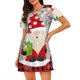 thumbnail image 1 of Easygdp Gnome And Buffalo Plaid Camisón de manga corta para mujer, informal, estampado, 1 of 6