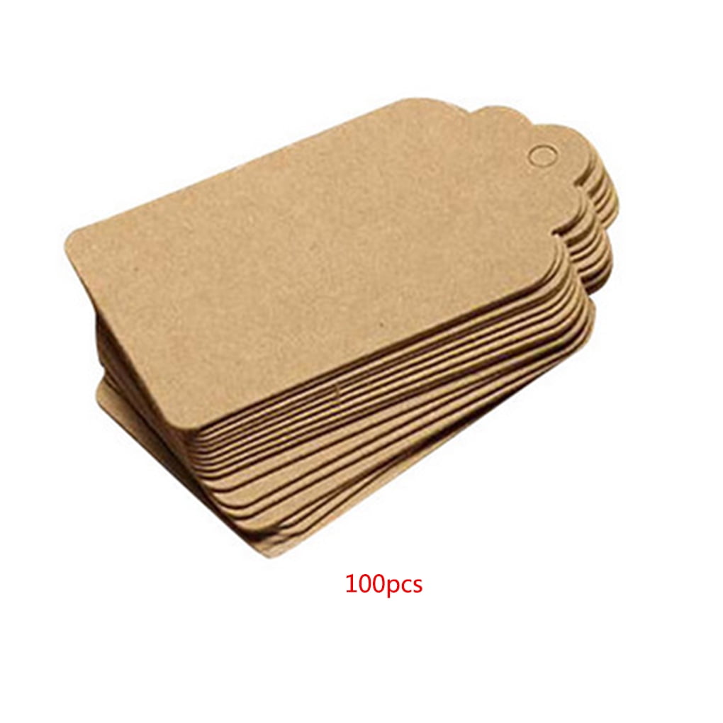 100pcs Label Kraft Paper Blank Hang Tags Christmas Wedding Party Favor Notes Solid Gift Card